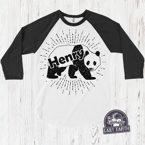 Panda Bear Shirt Personalized Birthday Gifts for Boys Girls Cute Animal Shirts - Picture 1 of 2